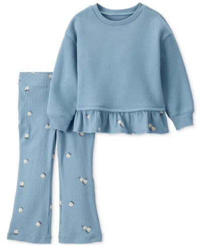 Carter's Babies' Toddler Girls 2-pc. Floral Top & Pants Set In Blue