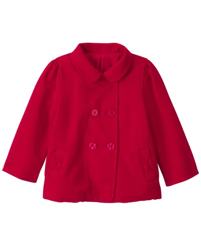 Carter's Babies' Toddler Girls' 2t-5t Double-breasted Herringbone Coat In Red