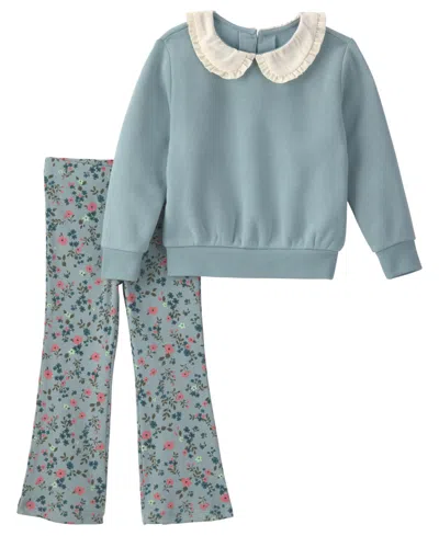 Carter's Babies' Toddler Girls' 2t-5t Floral Fleece Sweatshirt And Pants, 2-piece Set In Multi