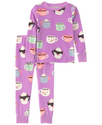 Carter's Babies' Toddler Girls' 2t-5t Hot Cocoa Snug-fit Pajama, 2-piece Set In Purple