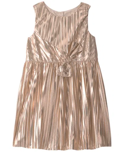 Carter's Babies' Toddler Girls' 2t-5t Metallic Crinkle Bow Dress In Gold