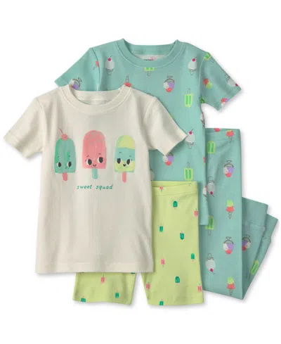 Carter's Babies' Toddler Girls' 2t-5t Sweet Squad Popsicle Short-sleeve Tops, Shorts And Pants Sleep & Play, 4-piece  In Multi
