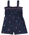 Carter's Toddler Girls 4th Of July Cotton Romper In Navy