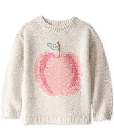 Carter's Kids' Toddler Girls Apple Long-sleeve Sweater In Neutral