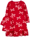 Carter's Toddler Girls Bows Holiday Nightgown & Match Doll Nightgown, 2 Piece Set In Red