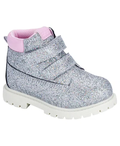 Carter's Babies' Toddler Girls' Cass Round-toe Glittery Lug-sole Boots In Gray