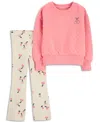 Carter's Toddler Girls Cherry Doubleknit Pullover & Flare Leggings, 2 Piece Set In Pink