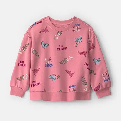 Carter's Babies' Toddler Girls Crew Neck Long Sleeve Sweatshirt In Pink