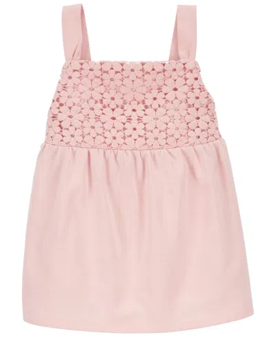 Carter's Babies' Toddler Girls Crochet Sleeveless Top In Pink