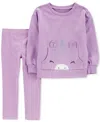 Carter's Toddler Girls Glitter Unicorn Sweatshirt & Dot-print Leggings, 2 Piece Set In Purple