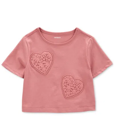 Carter's Babies' Toddler Girls Heart Boxy-fit Graphic T-shirt In Pink