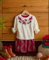 Carter's Toddler Girls Holiday Dressy Sweater Dresses Separates In Red Plaid