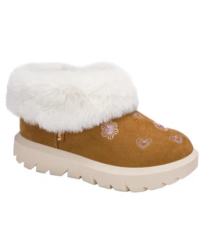 Carter's Babies' Toddler Girls' Koazie Faux Fur-collar Lugged-outsole Boots In Brown