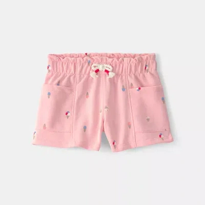Carter's Babies' Toddler Girls Mid Rise Knit Pull-on Short In Pink