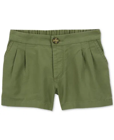 Carter's Babies' Toddler Girls Pleated Twill Shorts In Green