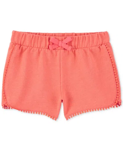 Carter's Babies' Toddler Girls Pom-pom Dolphin Shorts In Orange