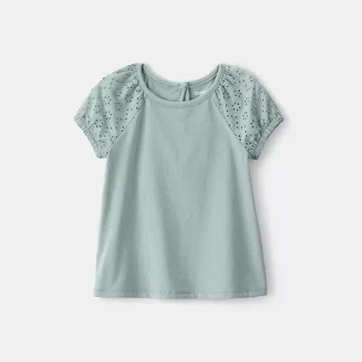 Carter's Babies' Toddler Girls Round Neck Short Sleeve T-shirt In Blue