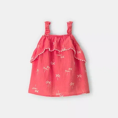 Carter's Babies' Toddler Girls Square Neck Sleeveless Tank Top In Red