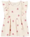 Carter's Toddler Girls Strawberry-print Short-sleeve Top In Cream