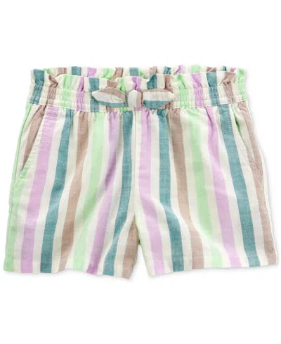 Carter's Babies' Toddler Girls Striped Pull-on Shorts In Multi