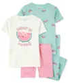 Shop Carter's Toddler Girls Watermelon-print 100% Snug-fit Cotton Pajamas, 4 Piece Set