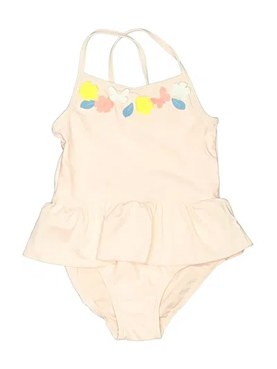 Pre-owned Carter's Kids' Two Piece Swimsuit In Ivory