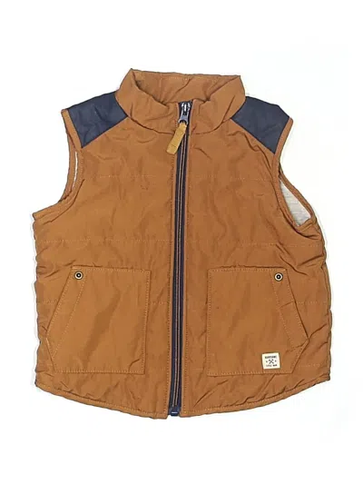 Pre-owned Carter's Kids' Vest In Brown