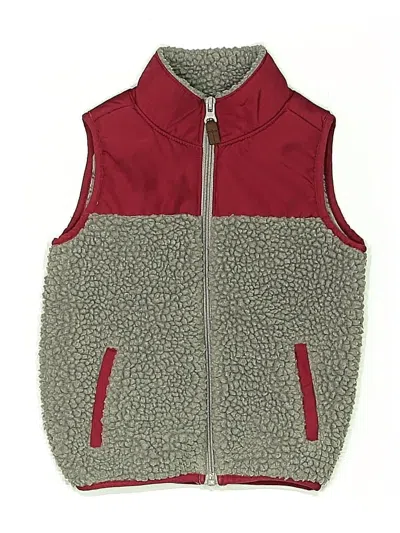 Pre-owned Carter's Kids' Vest In Burgundy