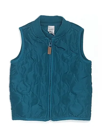 Pre-owned Carter's Kids' Vest In Teal
