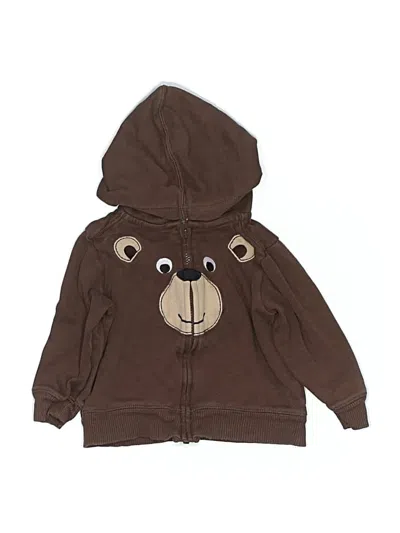 Pre-owned Carter's Babies' Zip Up Hoodie In Brown