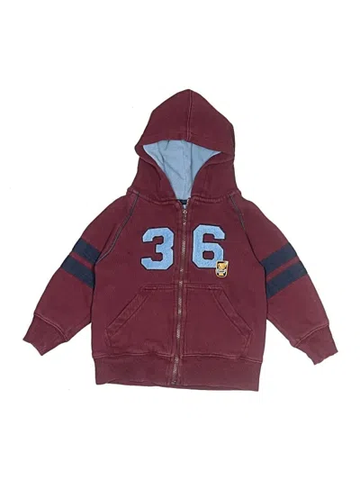Pre-owned Carter's Kids' Zip Up Hoodie In Burgundy