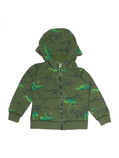 Pre-owned Carter's Kids' Zip Up Hoodie In Green