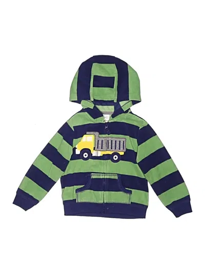 Pre-owned Carter's Kids' Zip Up Hoodie In Green