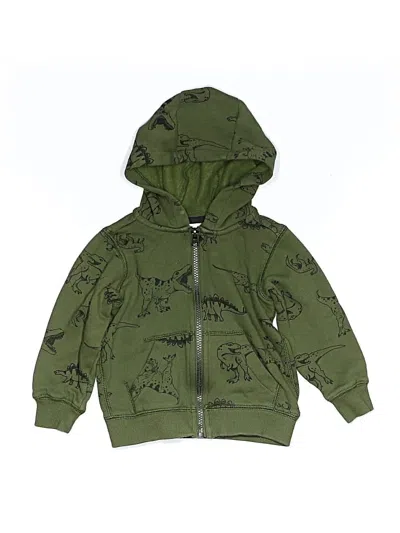 Pre-owned Carter's Kids' Zip Up Hoodie In Green