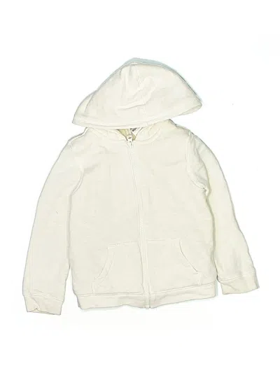 Pre-owned Carter's Kids' Zip Up Hoodie In Ivory
