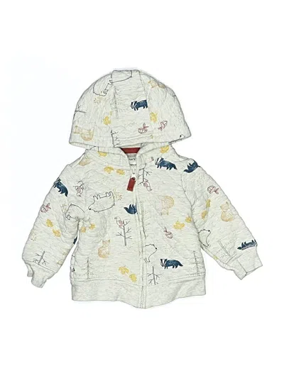 Pre-owned Carter's Babies' Zip Up Hoodie In Ivory