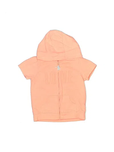 Pre-owned Carter's Kids' Zip Up Hoodie In Orange