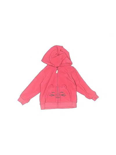 Pre-owned Carter's Kids' Zip Up Hoodie In Pink