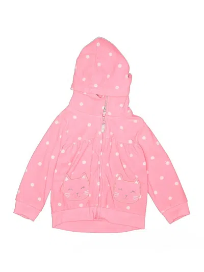 Pre-owned Carter's Kids' Zip Up Hoodie In Pink