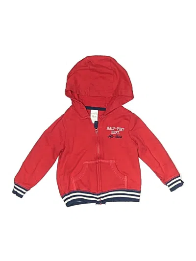 Pre-owned Carter's Kids' Zip Up Hoodie In Red