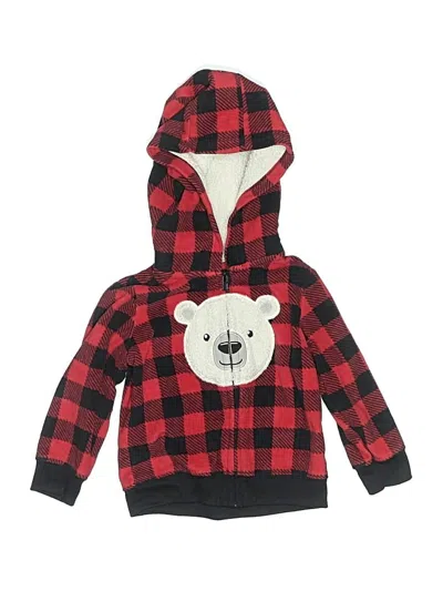 Pre-owned Carter's Kids' Zip Up Hoodie In Red