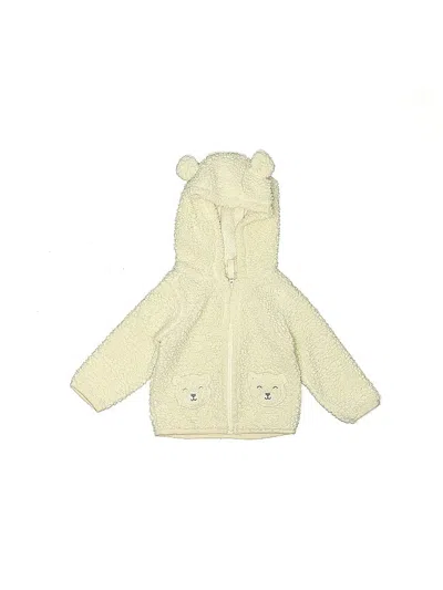 Pre-owned Carter's Babies' Zip Up Hoodie In White