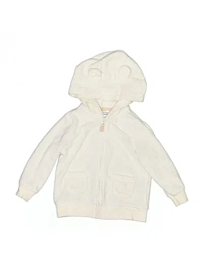 Pre-owned Carter's Babies' Zip Up Hoodie In White