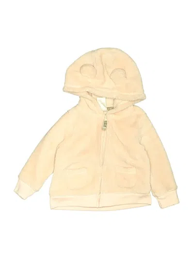 Pre-owned Carter's Babies' Zip Up Hoodie In White