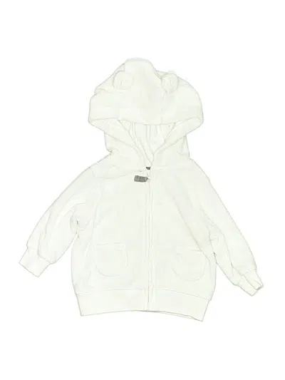 Pre-owned Carter's Babies' Zip Up Hoodie In White