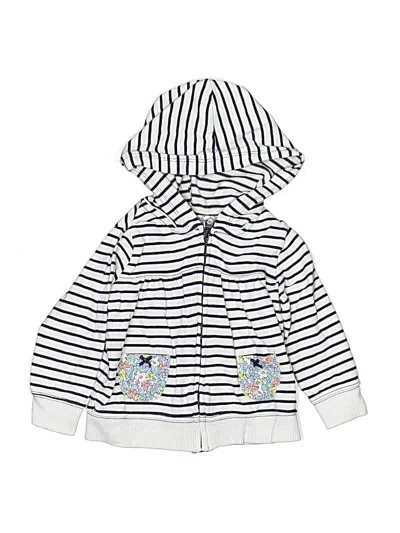 Pre-owned Carter's Babies' Zip Up Hoodie In White