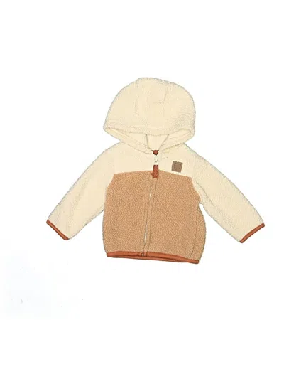 Pre-owned Carter's Babies' Zip Up Hoodie In White