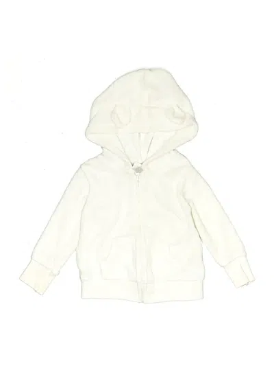 Pre-owned Carter's Babies' Zip Up Hoodie In White
