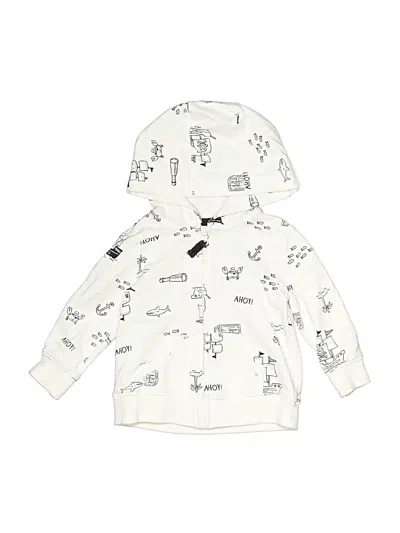 Pre-owned Carter's Babies' Zip Up Hoodie In White