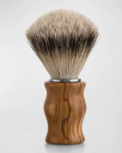 Carthusia Men's Salone Da Barba Super Badger And Olive Wood Shaving Brush In White